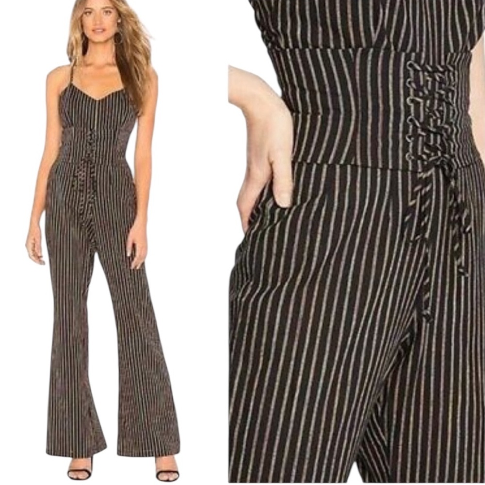 CUPCAKES AND CASHMERE/Jaiden Jumpsuit/Striped w/ Black Corset/Size: 2